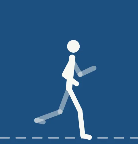 Animated demonstration: a relaxed easy jog with short steps